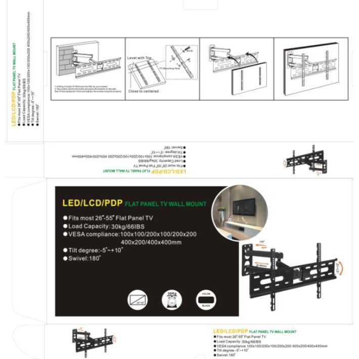 CNXD Telescopic TV Bracket 1.3m 400x400 Pitch for 26-55 Inch - WMX012 ( Al-Yusi )