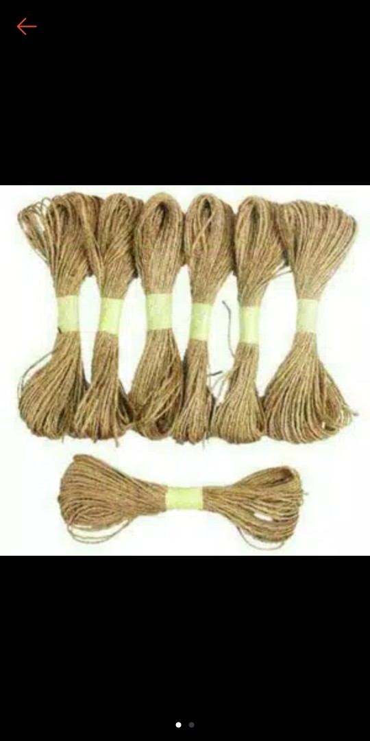 100m 2 Mm 100 Meter Tali Rami Goni Hemp Rope Jute 2 Mm  2 Ply 2mm Lemes Eceren Per 100 Meter Grosir