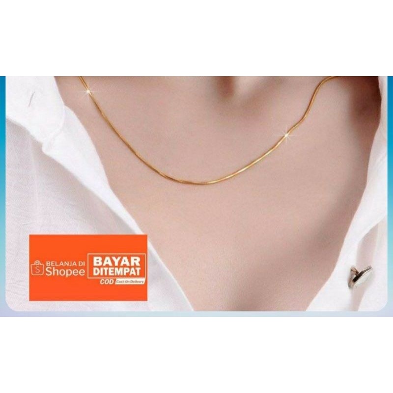 Kalung titanium gold pria &amp; wanita tanium gold