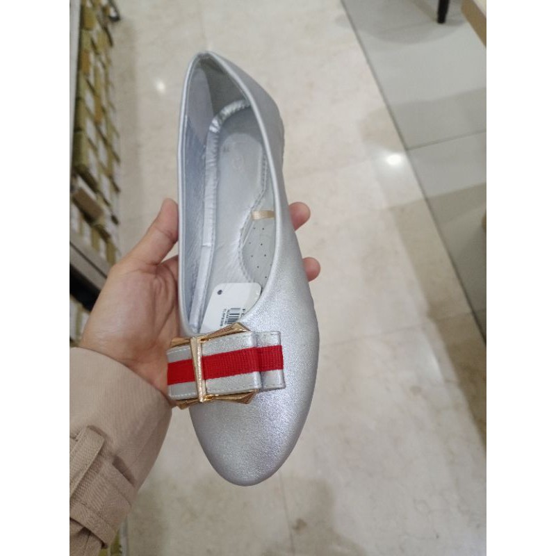 FLD 36 37 Original sepatu flat shoes teplek wanita Fladeo silver