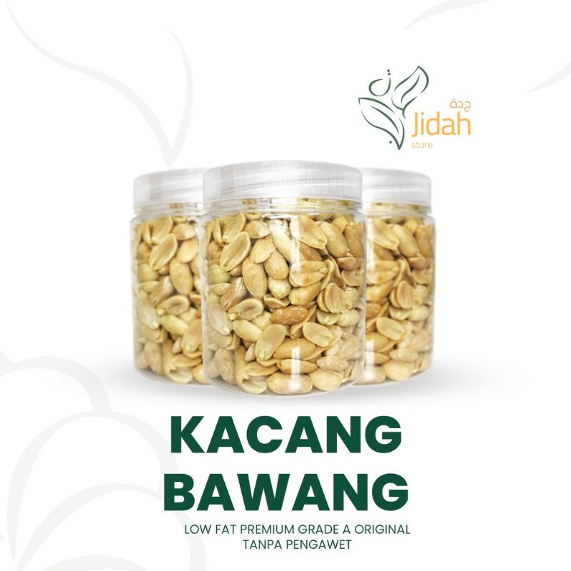 

kacang bawang goreng low fat premium grade A Original Putih Toples