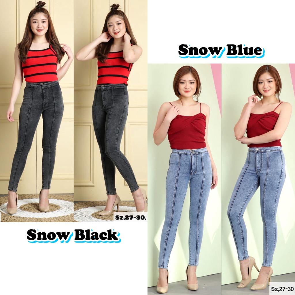 HW TULANG SNOW / HW FRONT LINE / HIGHWAIST JEANS WANITA