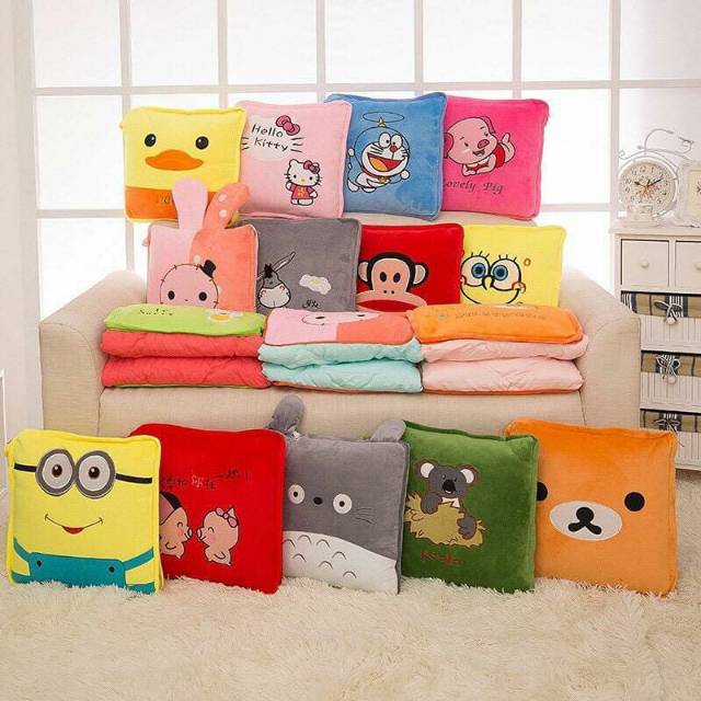 Bantal selimut/ Balmut karakter imut banyak motif