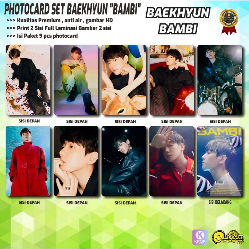 PHOTOCARD SET PC KPOP PREMIUM BAEKHYUN // BAMBI