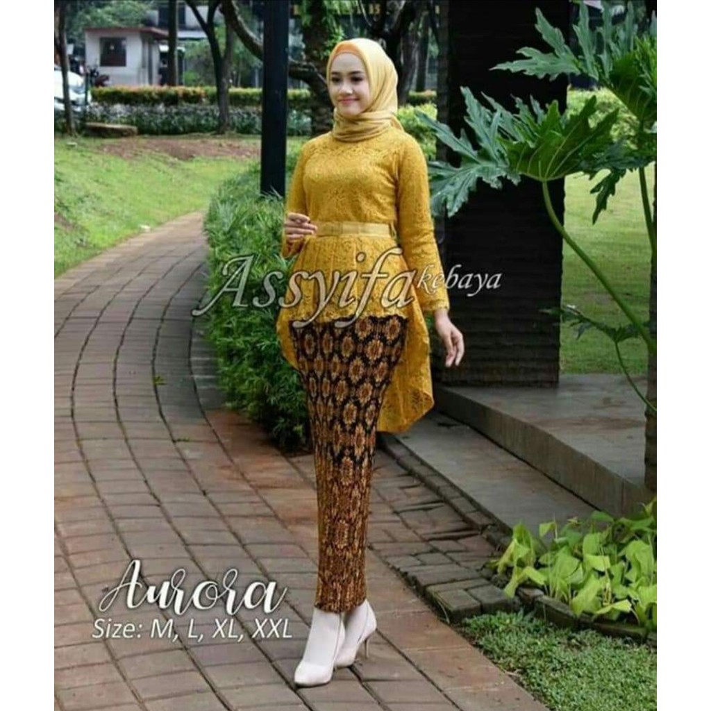 ASS&gt; SET KEBAYA AURORA -OUTFIT KEBAYA MODERN - KEBAYA FASHION WANITA - KEBAYA BRUKAT PINGUIN TERBARU