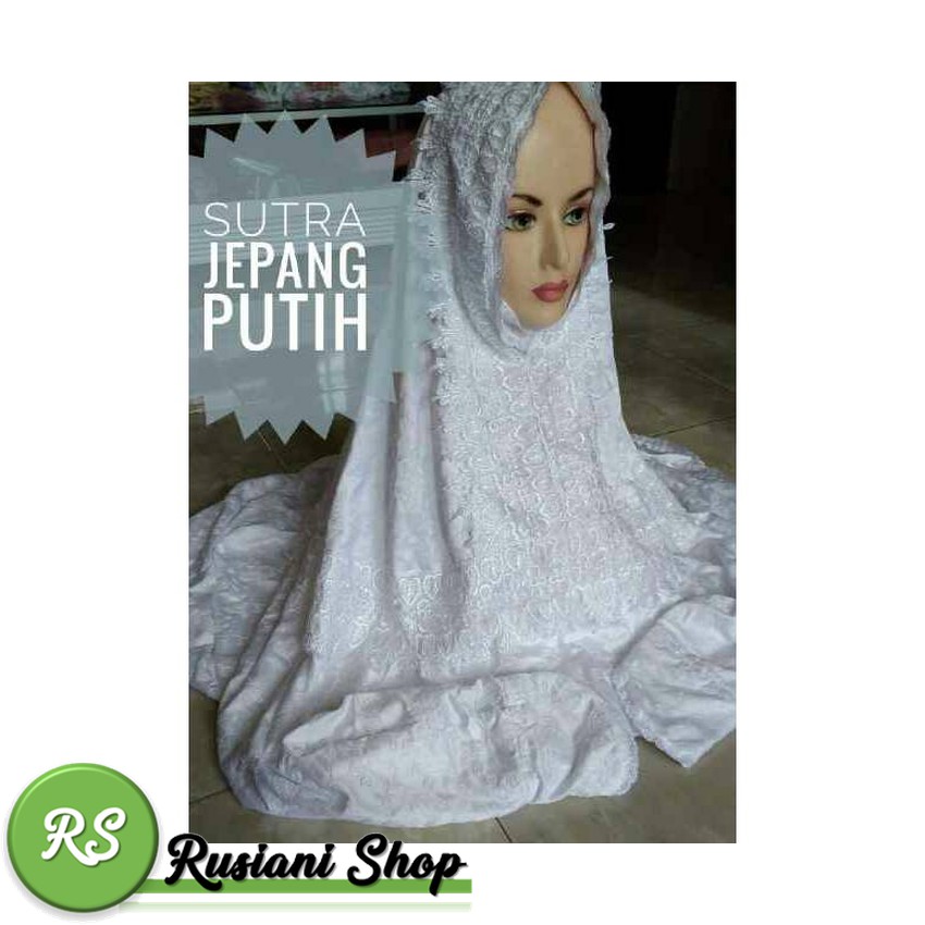 Mukena Bordir Mukena terusan sutra jepang putih Nyaman