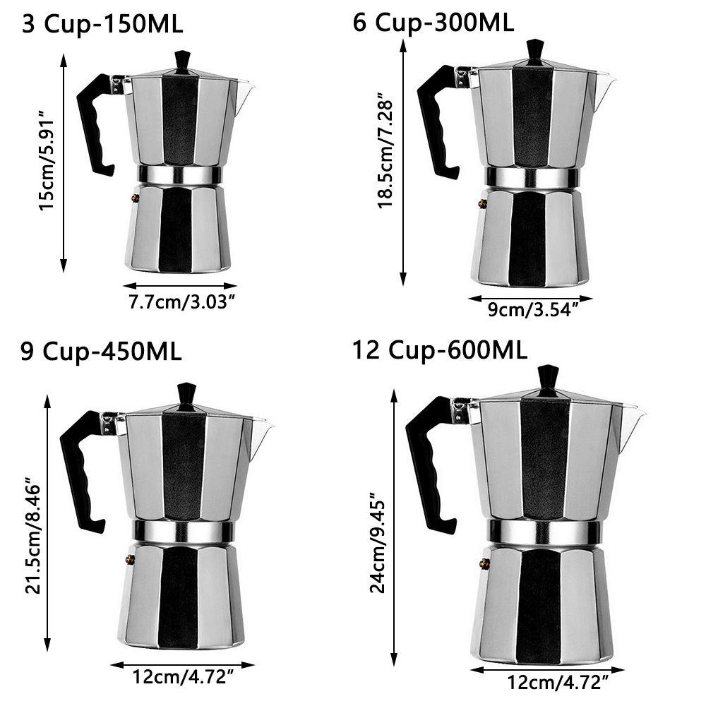 Suyo Alat Pembuat Kopi Espresso / Teh Manual Gaya Italia Klasik 3 / 6 / 9 / 12 Cup