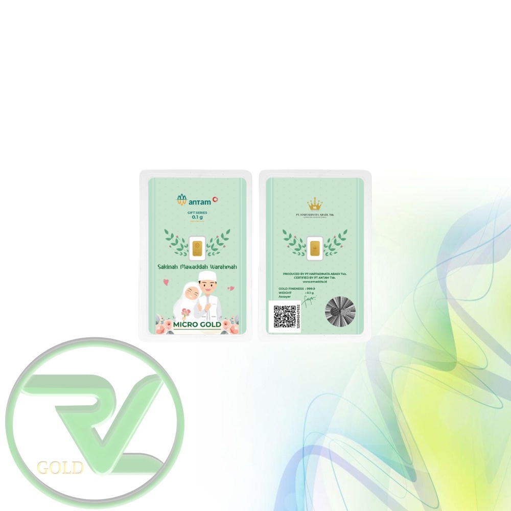 Rvl Gold Micro Gold Antam Hartadinata (Ha) Berat 0.1 Gram Wedding Samawa Series