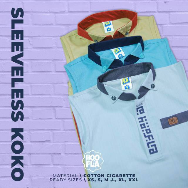 New Koko Sleeveless Anak HOOFLA KIDS | Baju Atasan Koko Muslim Anak | Atasan Koko Rompi Katun Anak