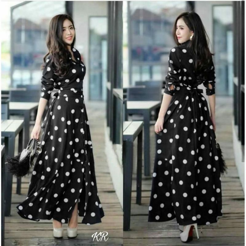 PAKAIAN WANITA DRESS ESTHER POLKA MONALISA BUSUI KR ADA VIDEO REAL PICT