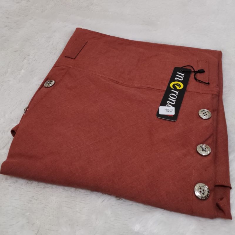 Rok Panjang Naura Katun Supernova SUPER PREMIUM Bawahan Wanita Muslim Berkualitas-Naura PEACH