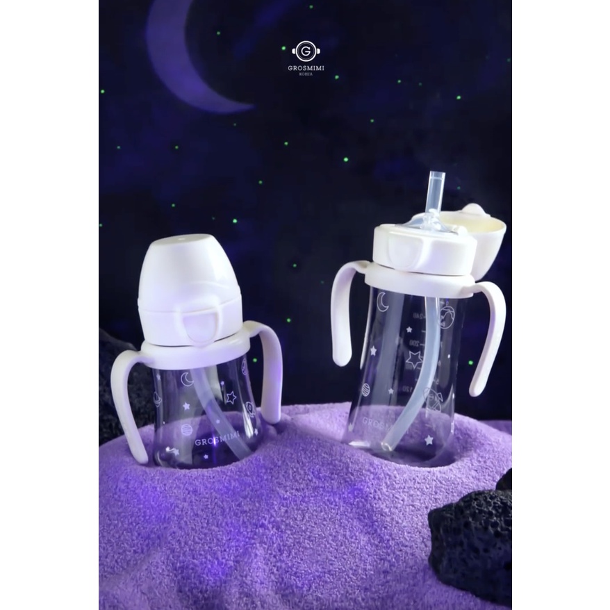 Grosmimi Straw Cup Ocean &amp; Space Edition - Baby Bottle Sedotan Botol Minum Anak Bayi Dengan Handle Pegangan