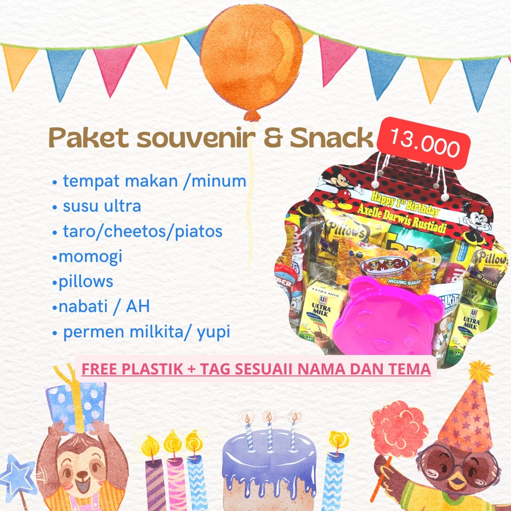 

PAKET BINGKISAN DAN SOUVENIR ULANG TAHUN / JAJANAN ULANG TAHUN / HAMPERS ULANG TAHUN