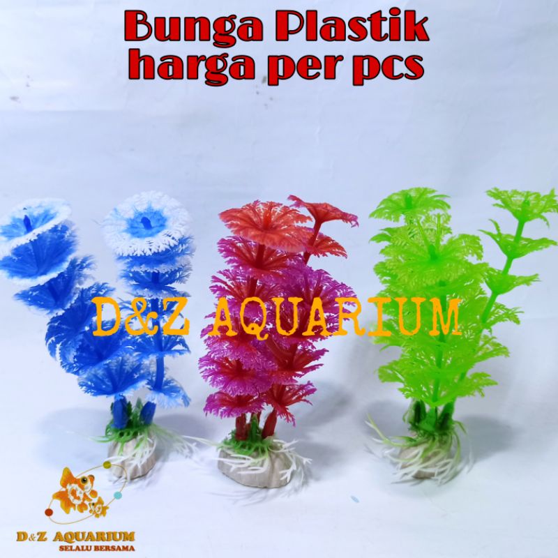 Aksesoris Bunga Plastik Dekorasi Aquarium Hiasan Kembang Akuarium