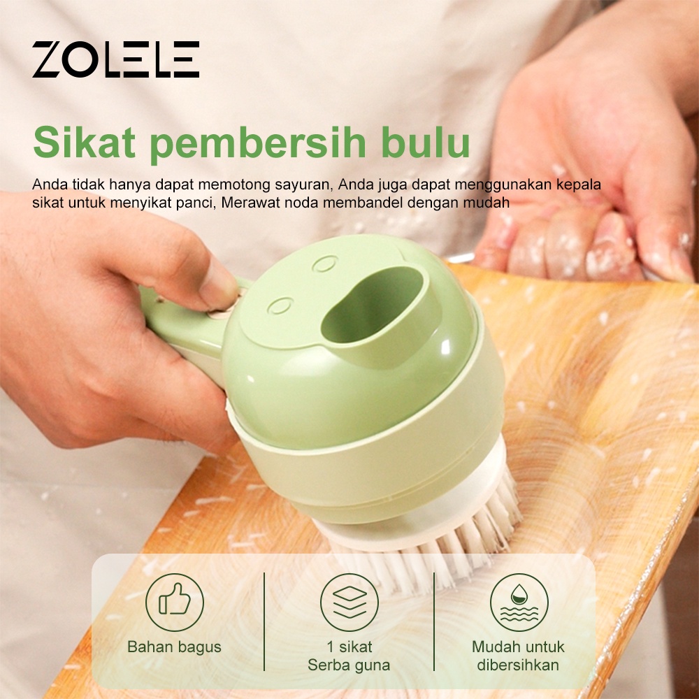 ZOLELE Electric Blender Wireless Chopper Multifungsi 4 in1 Alat Pemotong Sayuran Daging Genggam USB Charging Set Food Vegetable Onion Slicer Penggiling Cabe Cutter Fruit Slicer Grater Food Cooking Processor Mini ZD003