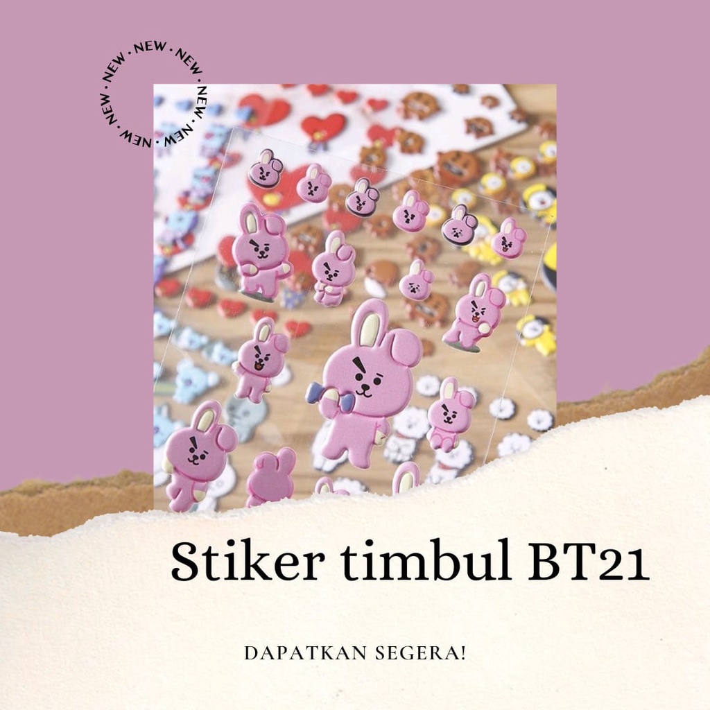 

Sticker Timbul BT21