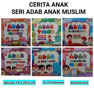Buku Cerita Anak Islami Seri Adab Usia 3 Tahun Bilingual Full Colour