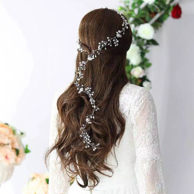 HEADRESS Rambut Hiasan Rambut Bride BrideMaid Flower Girl Pita Rambut Mahkota Wedding Hair Crown