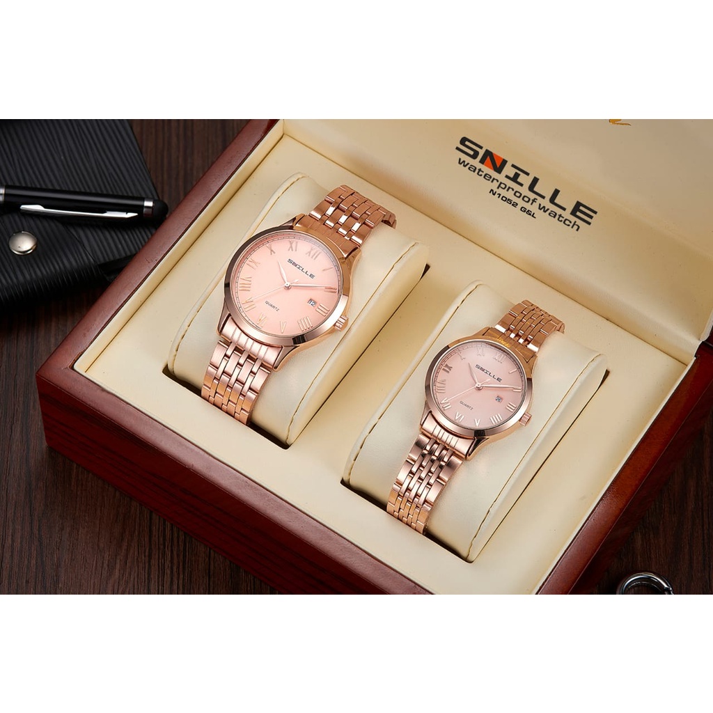 Snille Jam Tangan Rantai Wanita Couple Unisex Original Asli Anti Air Waterproof 1052