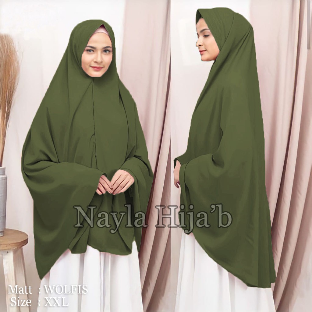 PROMO KHIMAR WOLFIS Bergo Wolfis XXL Jilbab Simpel Pet Antem Wolfis Kerudung Bergo Murah Nayla Hijab