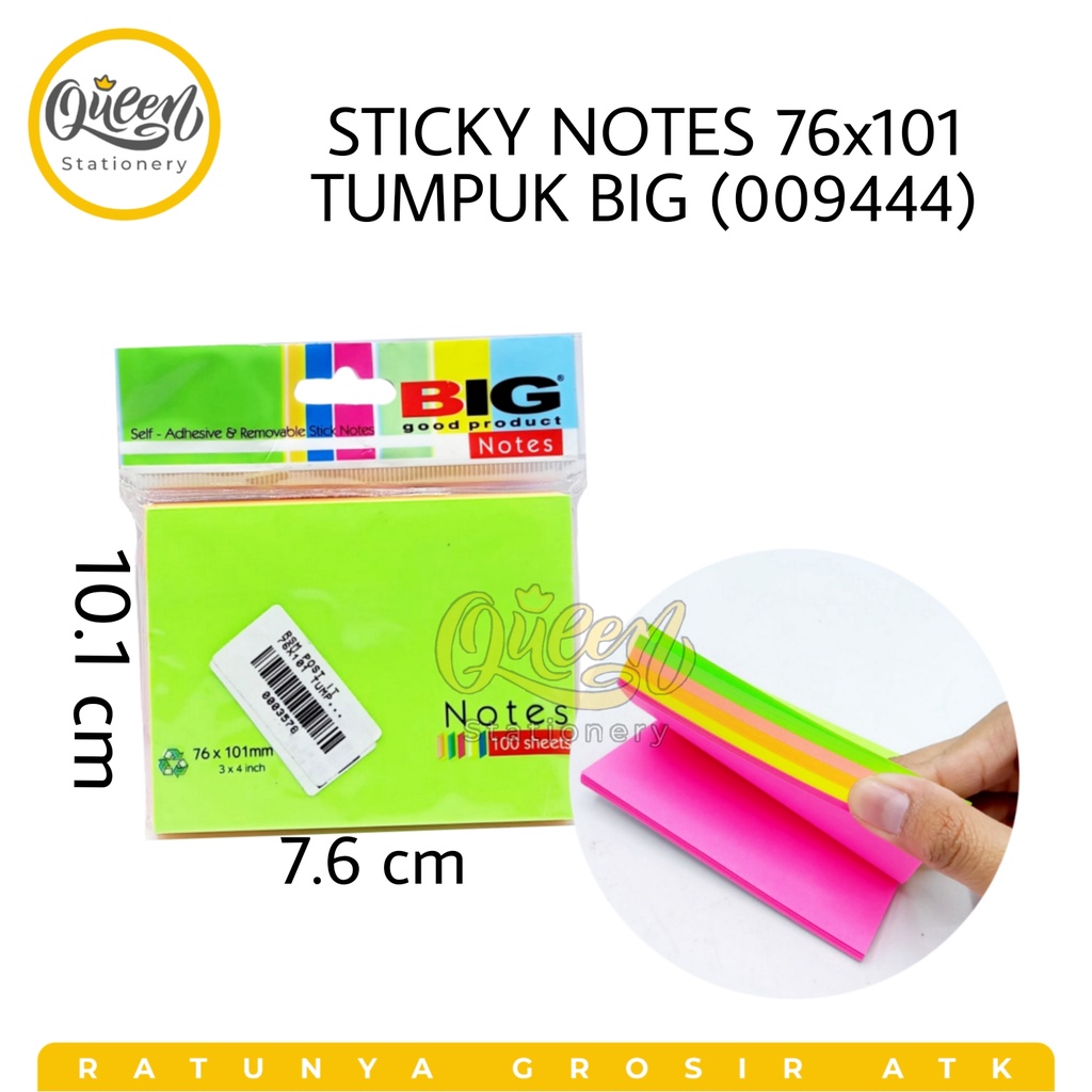 

1 PAD (100 LEMBAR) STICK NOTES 76X101 TUMPUK BIG / STICKY NOTES / MEMO TEMPEL (009444)