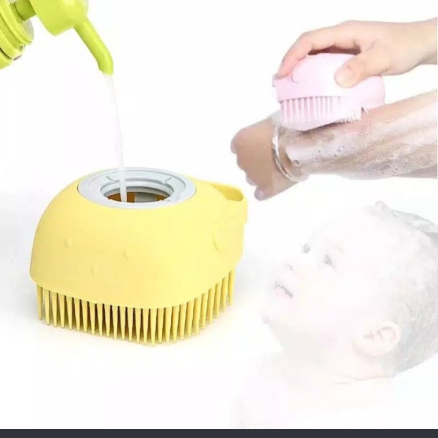 Sikat Mandi Bayi Silicon DISPENSER Sabun Busa / Silicone Baby Shower Bath Foam Silikon