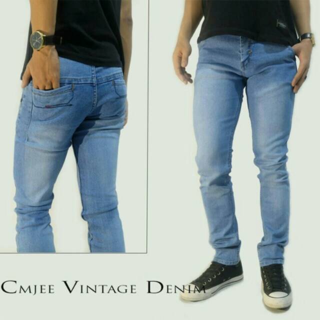 Celana Jeans Cowok Skinny Stretch CMJEE