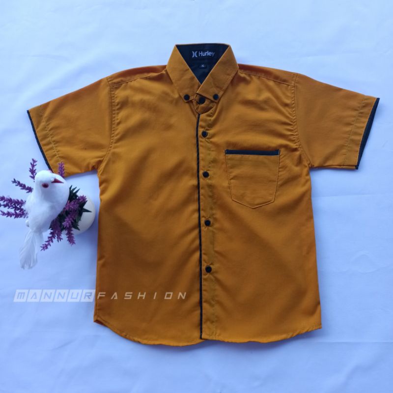 Kemeja Anak Laki-Laki Kemeja Distro Umur 1-9 Tahun Bahan Mat Cutton Warna Maroon