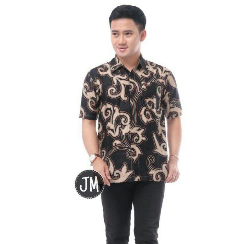 Maura Couple - Sania Ruffle Batik Couple Ori Ndoro Jowi DNT Garansi Termurah-Cowok hitam
