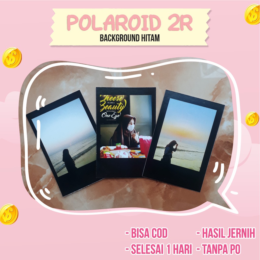 CETAK FOTO ALA POLAROID 2R BACKGROUND HITAM