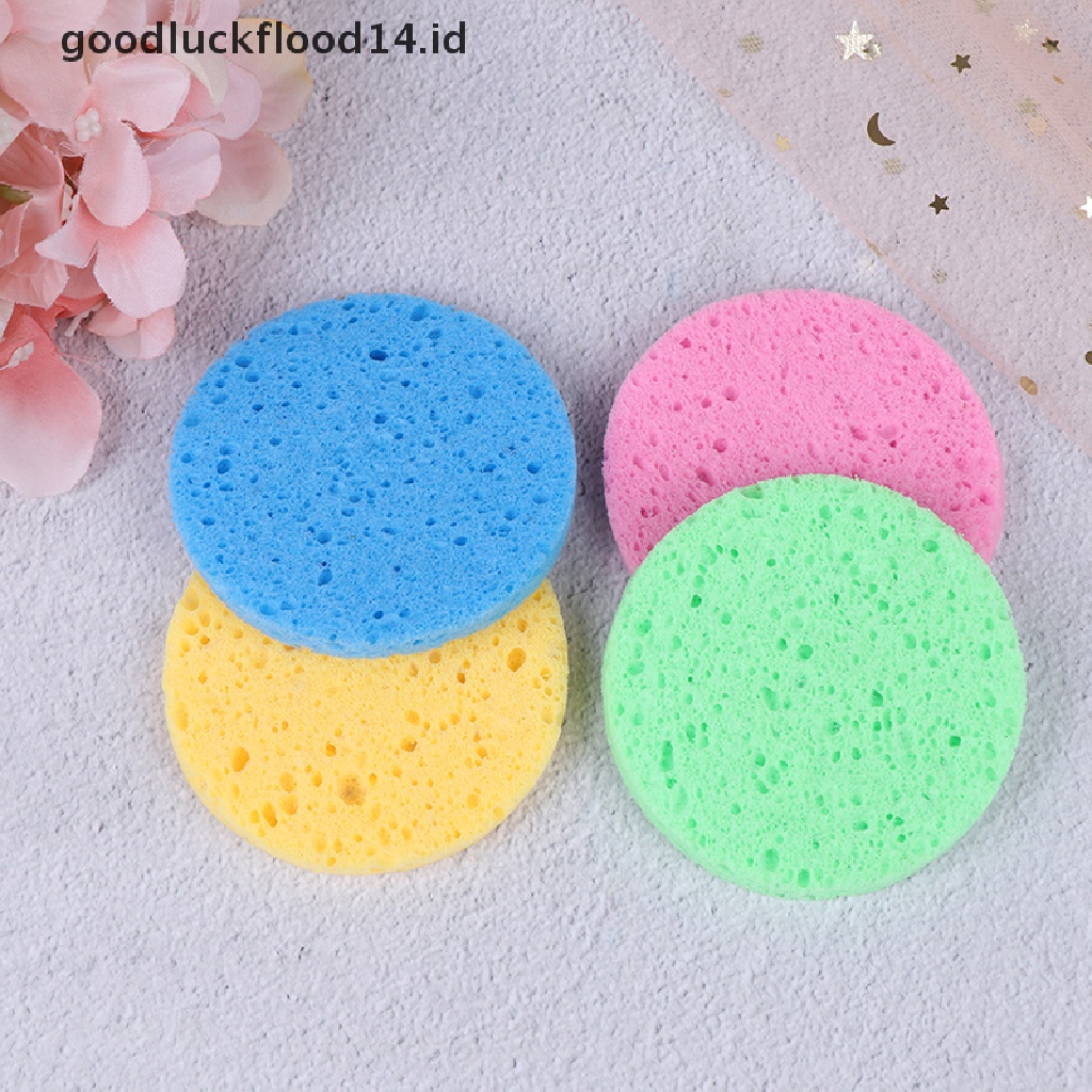 [OOID] 5X Soft Puff Natural Wood Fiber Face Wash Cleansing Sponge Beauty Makeup Pads ID