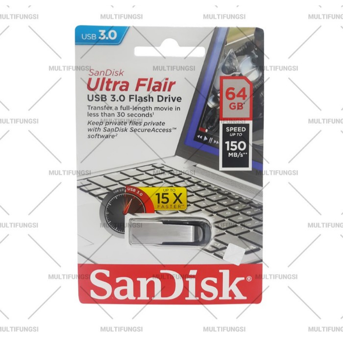 ORIGINAL SANDISK FLASHDISK 64GB ULTRA FLAIR CZ73 / USB 3.0 / CZ-73