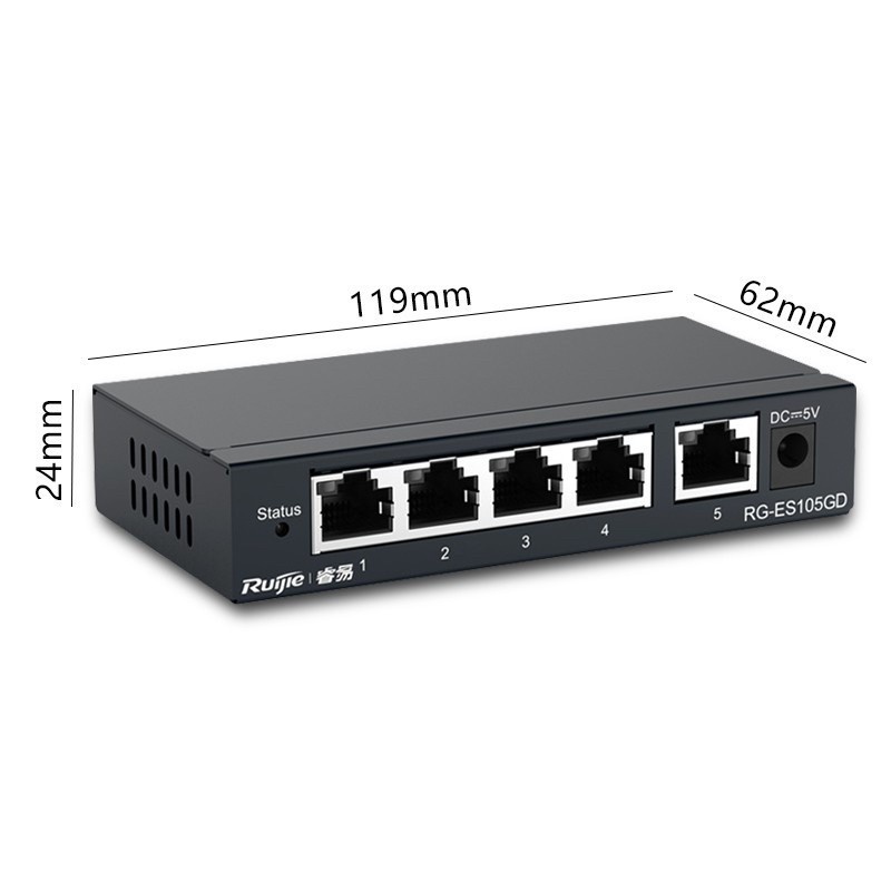 Ruijie Reyee Switch LAN HUB RG-ES105GD GIGABIT 1000Mbps Metal Case