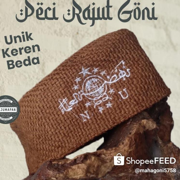 PECI RAJUT GONI MURAH I LOGO NU BORDIR PUTIH –HRV.25Au22c