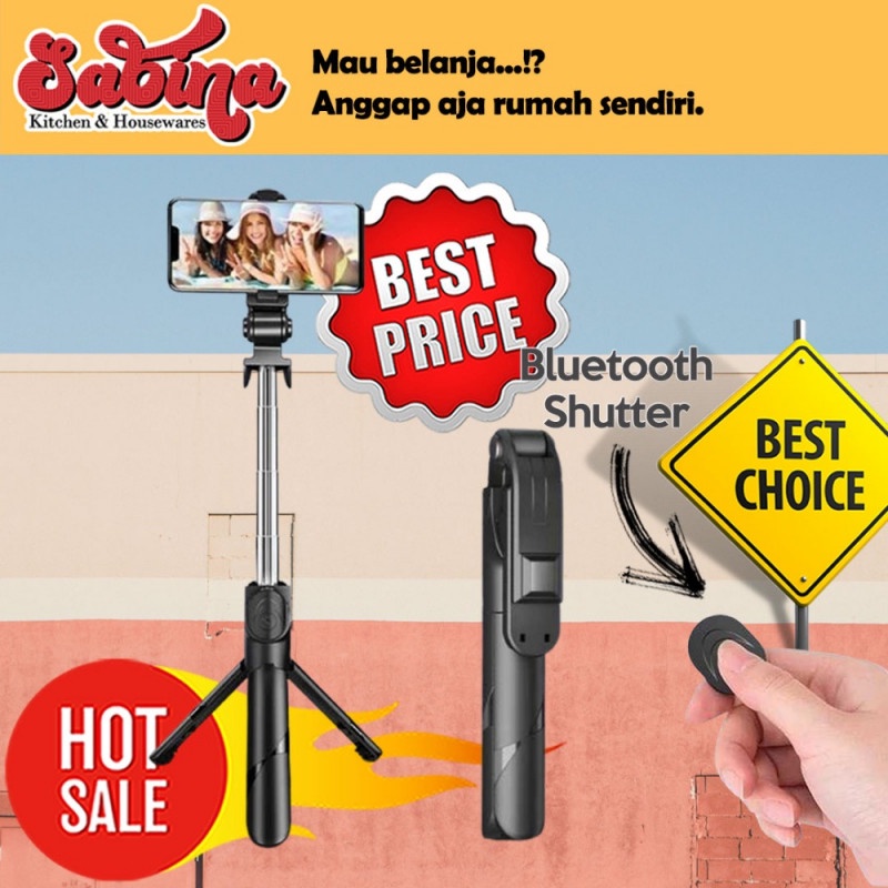Tripod Mini Tongsis HP Smartphone Handphone Remote Bluetooth Shutter