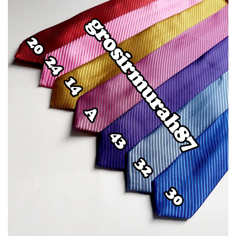 dasi slim salur lebar ujung 5 cm / 2 inch gold biru pink ungu ready stock