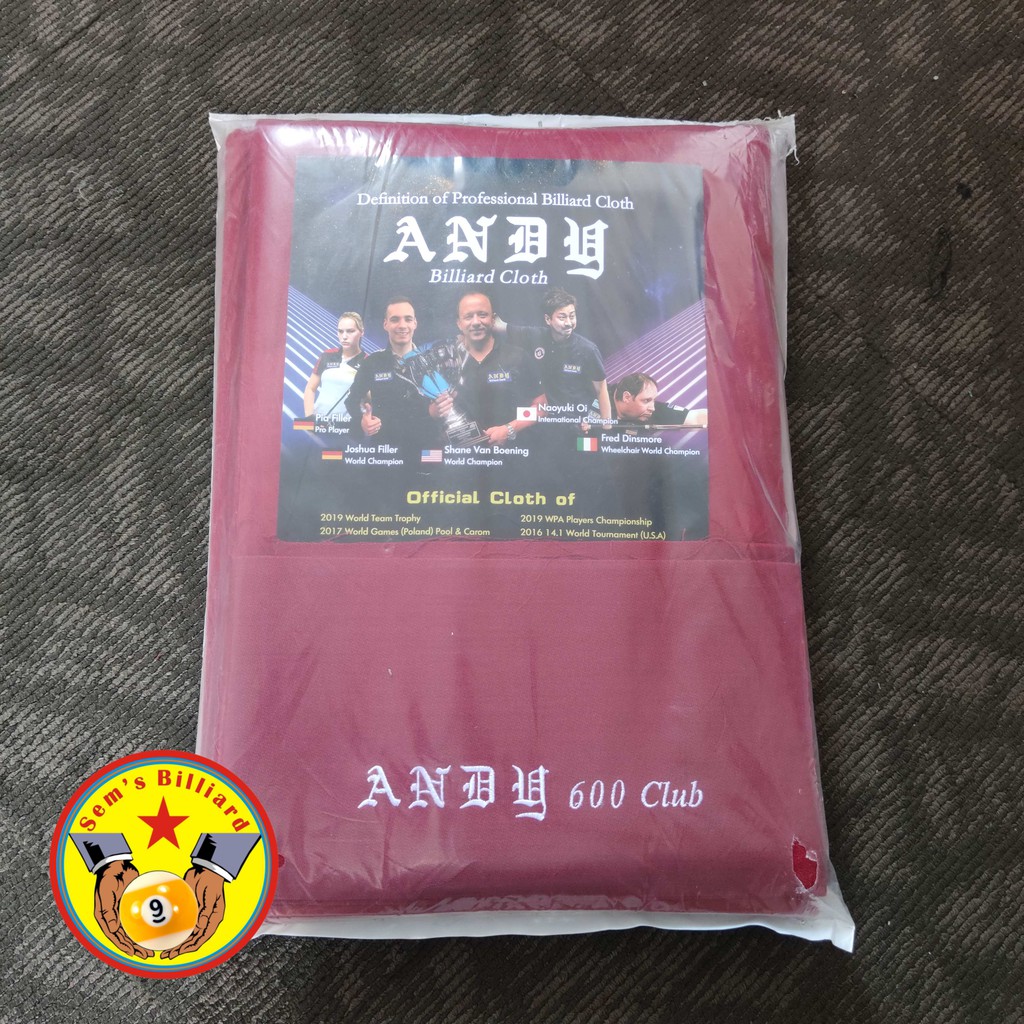 Jual ANDY 600 Cloth Billiard 9 ft Kain Billiard Laken Meja Billiard