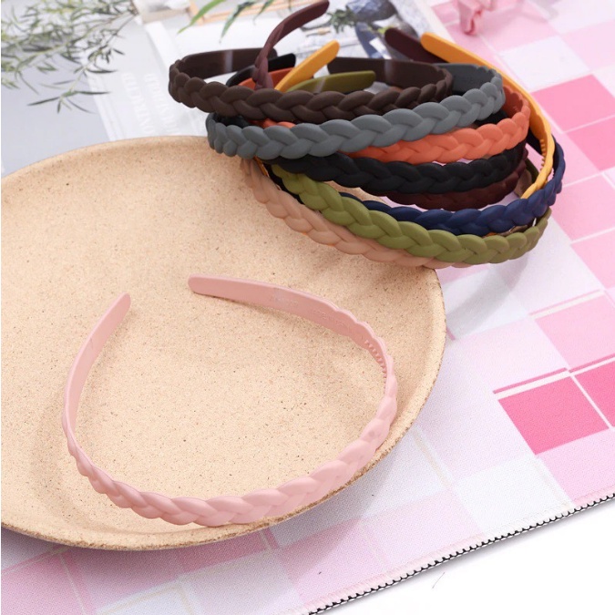 Bando Doff Kepang 1.3cm Bandana Korea Model Kepang / Braided Matte Headband Premium