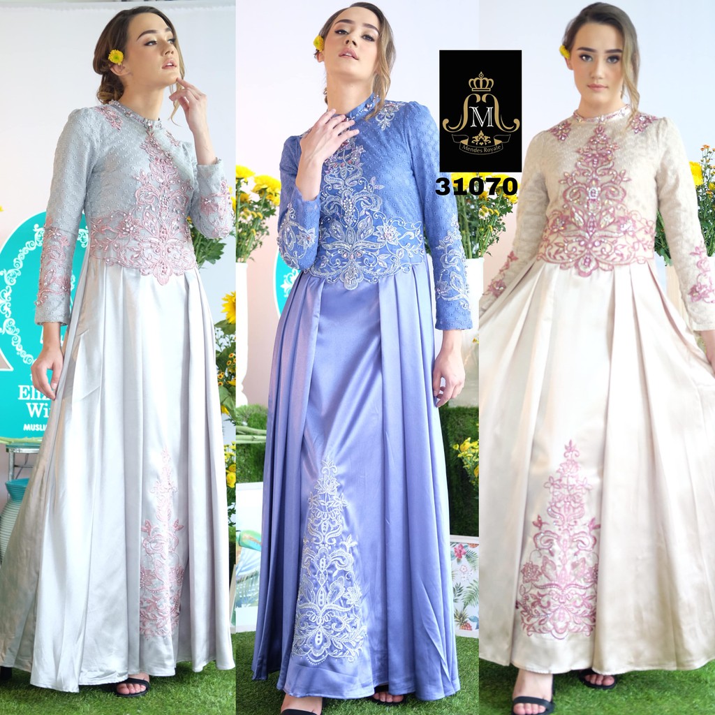 TERMURAH GAMIS MODEL BOLERO SATIN PREMIUM GAUN PESTA FASHION MUSLIM BY MENDES ROYALE