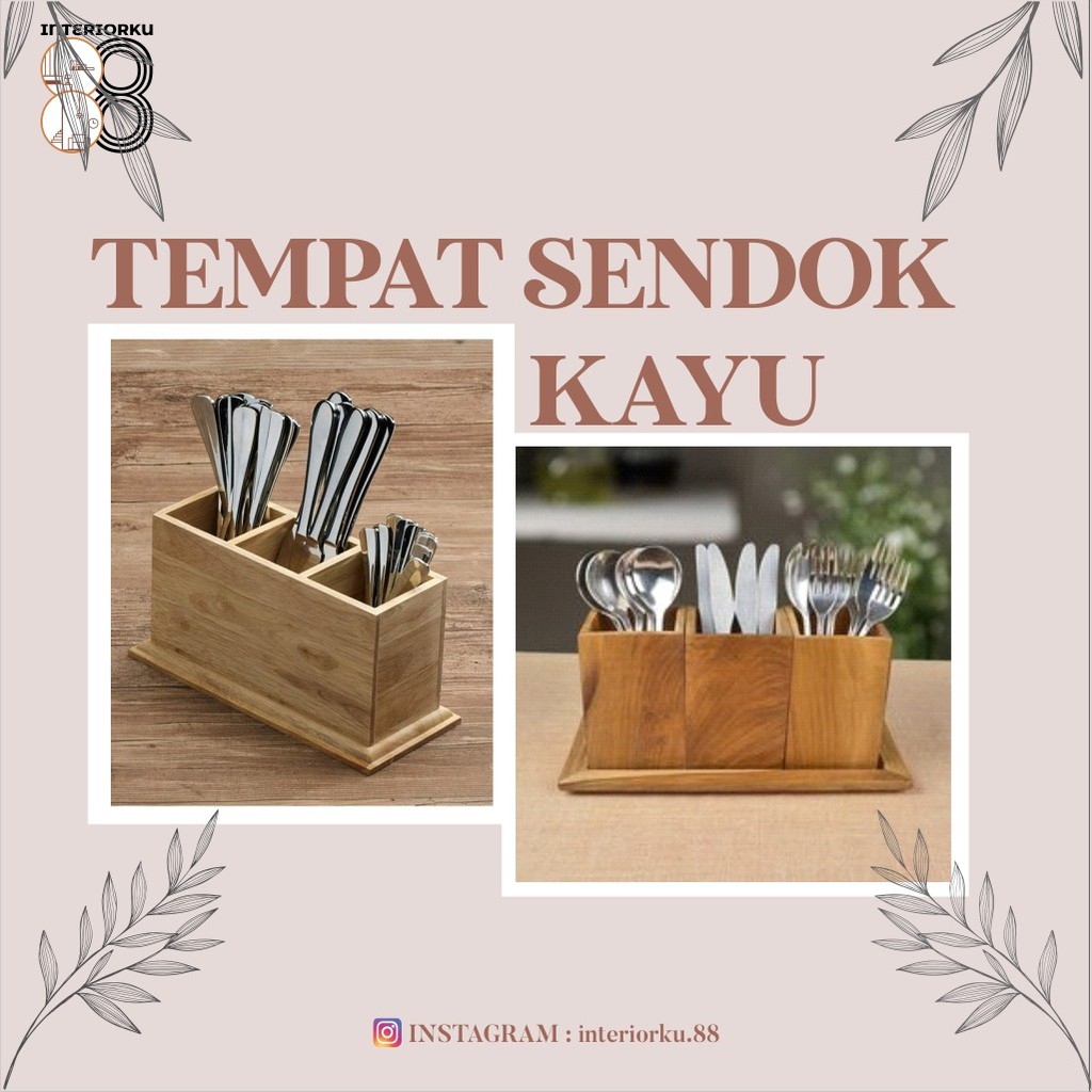 Tempat Sendok Kayu / Wadah Sendok Kayu