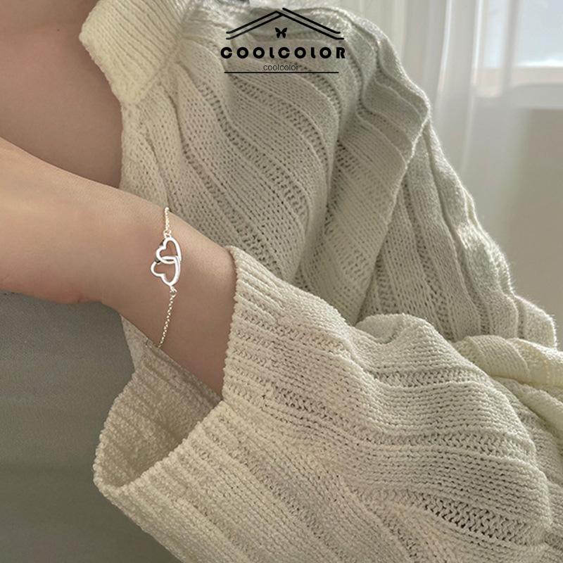 Murah❤️Fashion Gelang INS Perak Berbentuk Hati Untuk Wanita anita Hadiah Ulang Tahun Kado Fashion Aksesoris COD