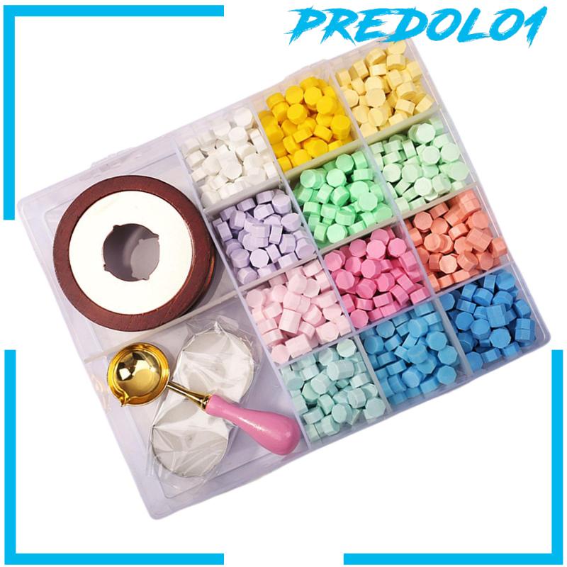 (Predolo1) 1200pcs / Set Stempel Wax + 2 Lilin Teh Untuk Kerajinan Tangan