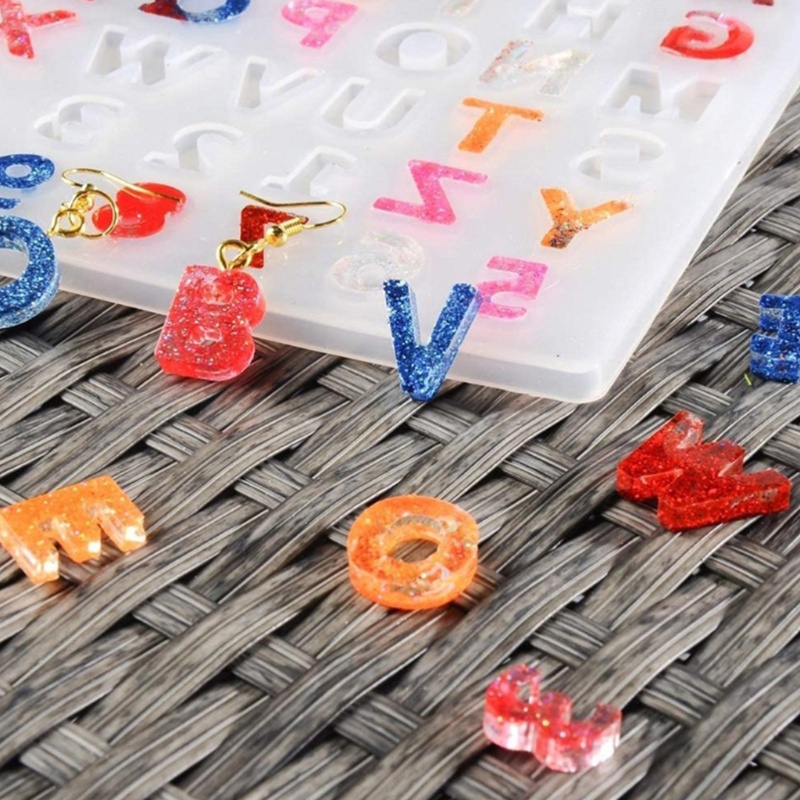 SIY  1 Set DIY Crafts Jewelry Making Tools Crystal Epoxy Resin Mold Alphabet Letters Numbers Pendants Casting Silicone Mould