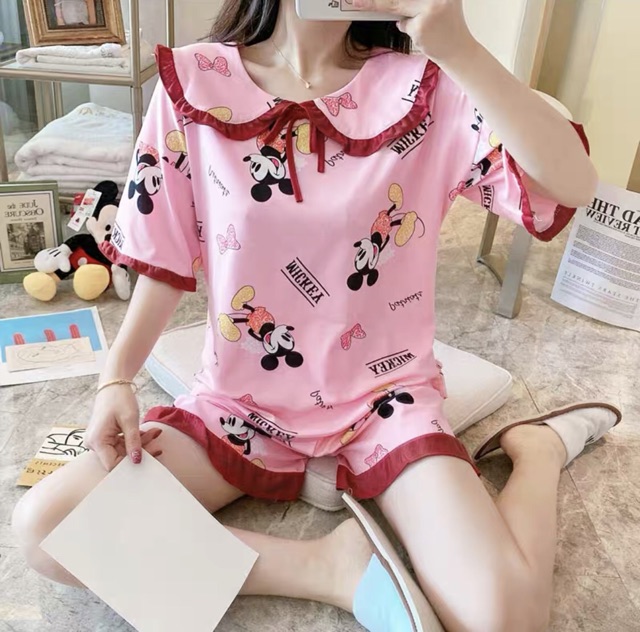 [ VS ] Stelan Baju Tidur Hotpants Import / Baju tidur hp / Baju tidur wanita import Oversize Spandex Collar design grosiran baju tidur import