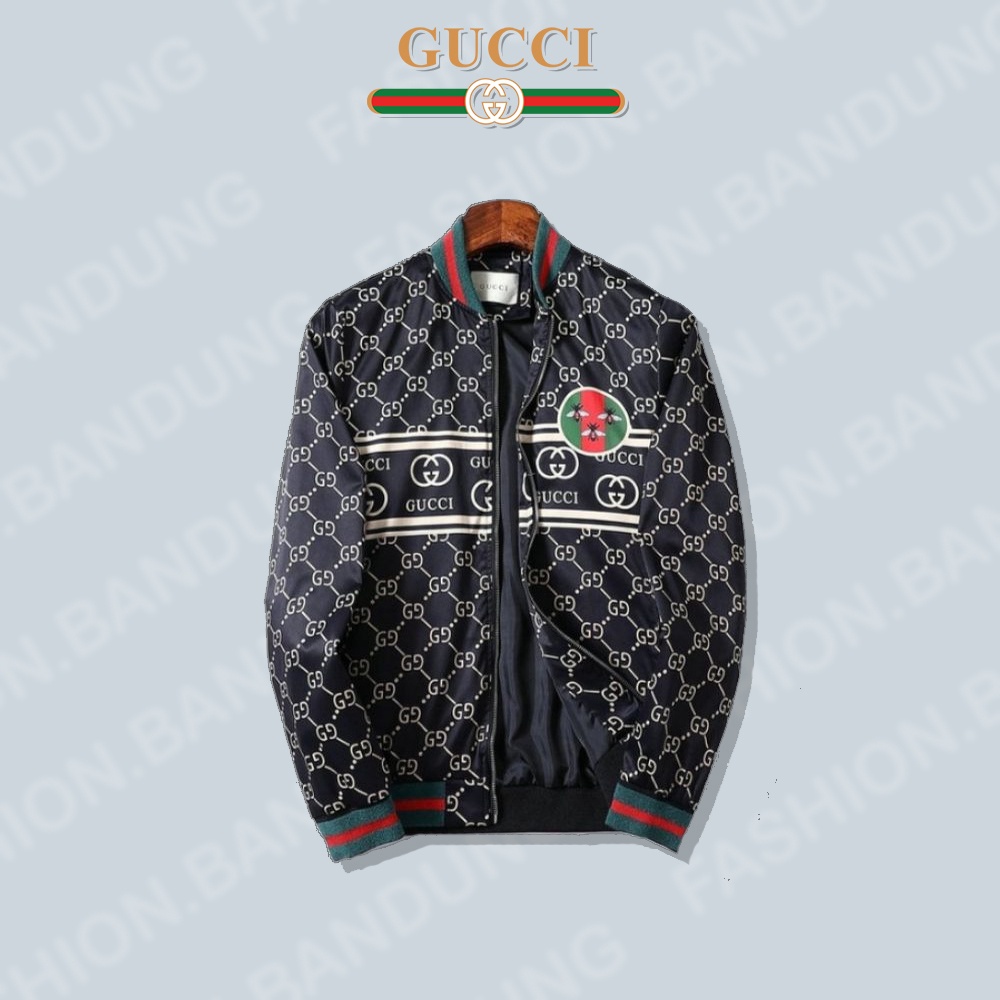 JAKET BOMBER PRIA BRANDED GUCCI PREMIUM ( GUCCY 22 )