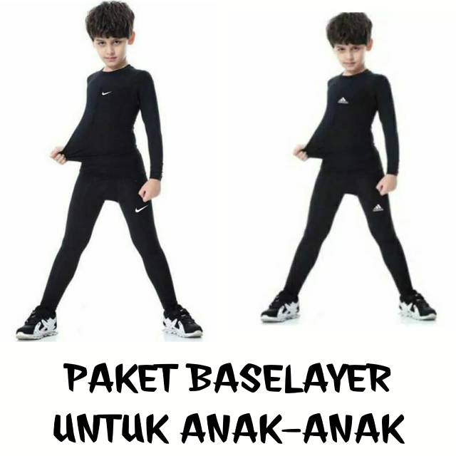 DIJAMIN ANAK SUKA SET BASELAYER OLAHRAGA BAJU CELANA SPORT ANAK UMUR 7-14 TAHUN RENANG LARI SEPEDA