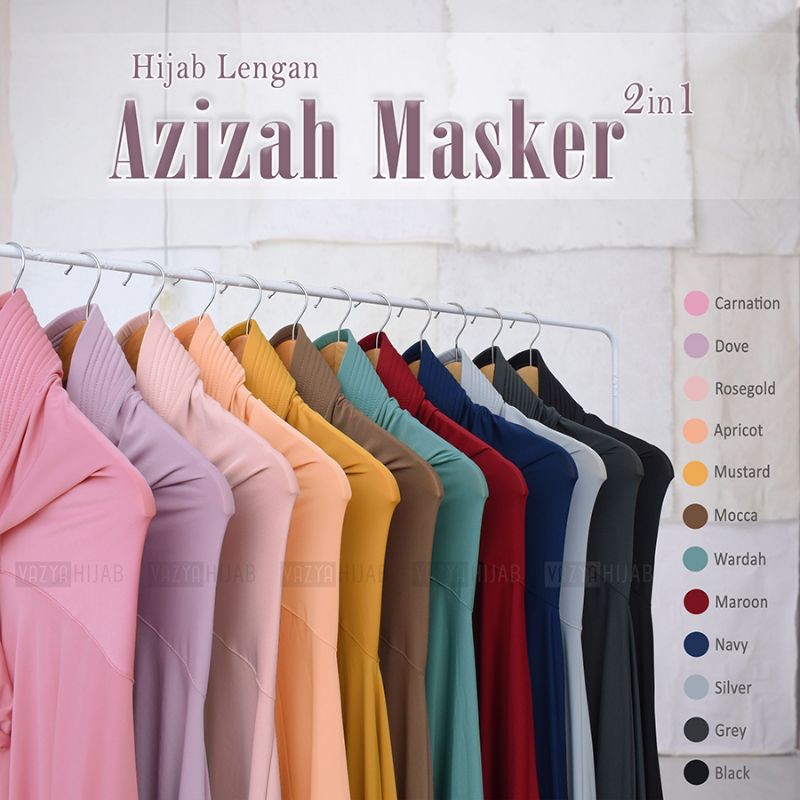 Bergo Lengan Azizah Masker 2in1