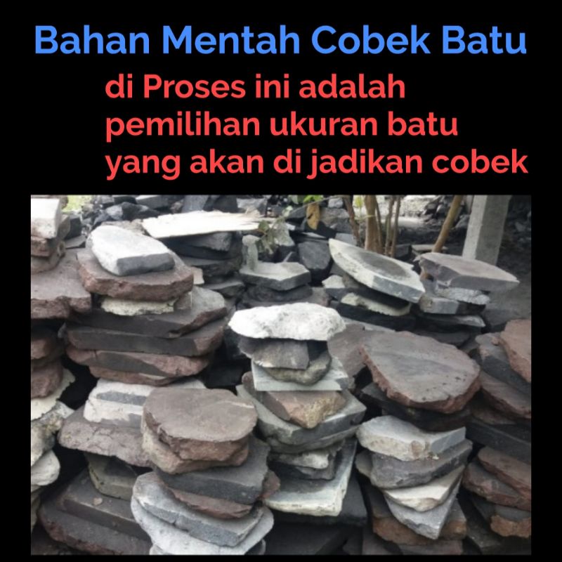 Cowet Batu Asli Ukuran 28cm Jumbo - Cobek Ulek Batu Diameter Besar