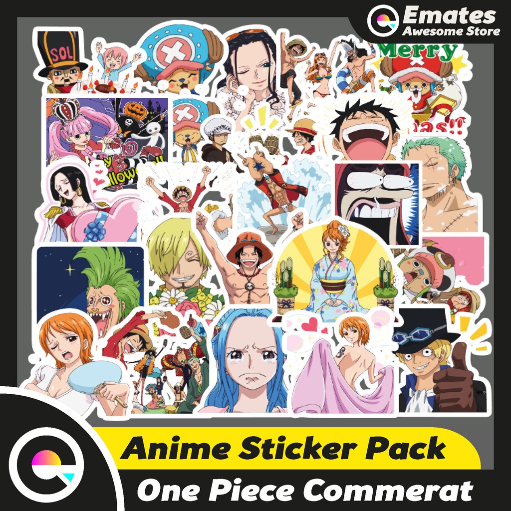 Jual [24 pcs] Stiker Anime One Piece Commemorative Sticker anime