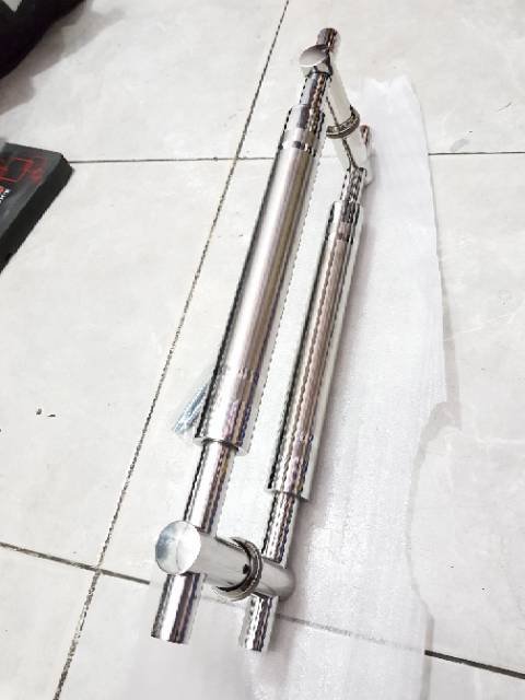 Handle pintu baut tembus stainless 43cm 1set + body pelor